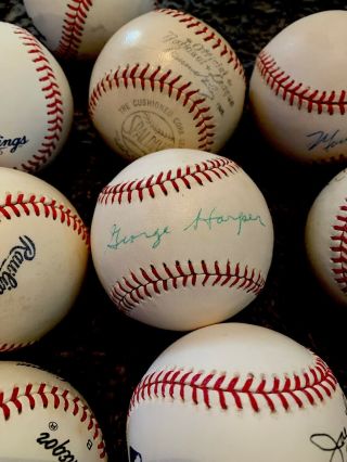 George Harper Died 1978 Former Baseball Autographed Baseball D Tigers Ny Giants