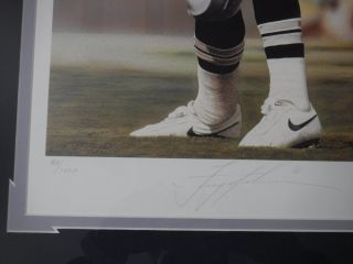 Troy Aikman signed 14X21 Art Lithograph Professionaly Framed 22X30 JSA 5