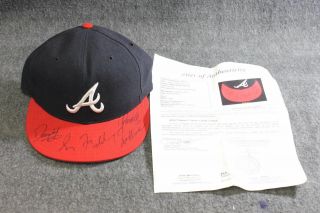 Braves Signed Autographed Baseball Hat Cap Maddox Glavine Smoltz Neagle Jsa
