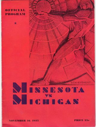 November 16,  1935 University Of Michigan Vs.  Minnesota Football