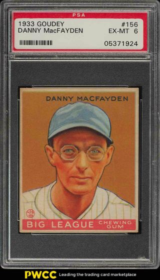 1933 Goudey Danny Macfayden 156 Psa 6 Exmt (pwcc)