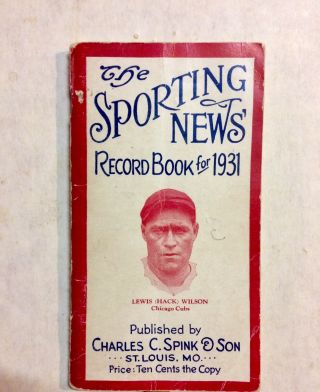 The Sporting News Record Book 1931 - 1939 Hubbell Foxx Dean Greenberg 2