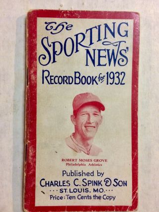 The Sporting News Record Book 1931 - 1939 Hubbell Foxx Dean Greenberg 3