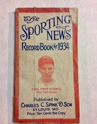 The Sporting News Record Book 1931 - 1939 Hubbell Foxx Dean Greenberg 5