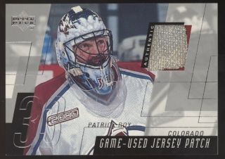 1999 - 00 Ud Upper Deck Patrick Roy 2 Color Game Jersey Patch