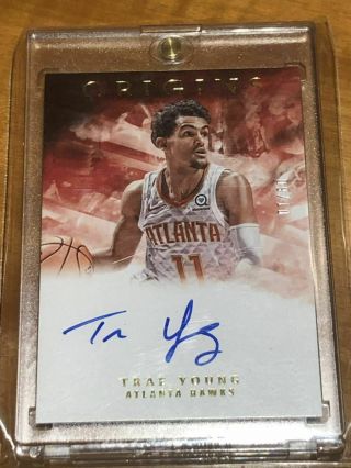 19 Panini Chronicles Trae Young Origins Gold Auto On Card 9/10 Ssp