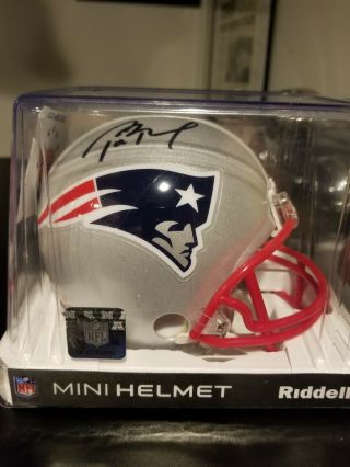 Tom Brady Autographed Mini Helmet