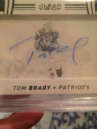 Tom Brady Auto 2016 Panini Clear Vision Autograph Patriots Bowl 2