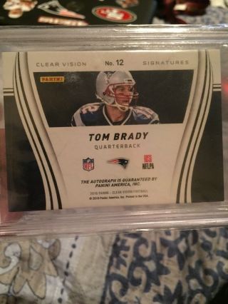 Tom Brady Auto 2016 Panini Clear Vision Autograph Patriots Bowl 4