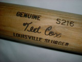 Old Ted Cox Bat 34 1/2 " Louisville Slugger 125 Red Sox Indians Mariner Blue Jays