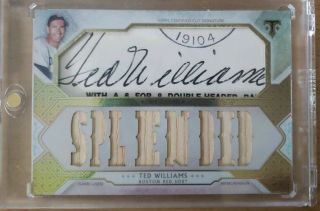 2018 Topps Triple Thread Cut Auto Game Relic Ted Williams 1/1 Red Sox