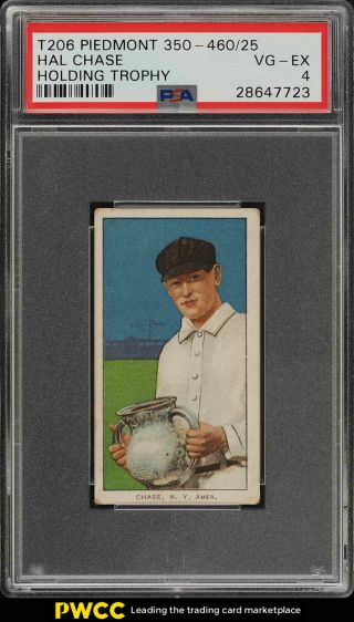 1909 - 11 T206 Hal Chase Holding Trophy Psa 4 Vgex (pwcc)