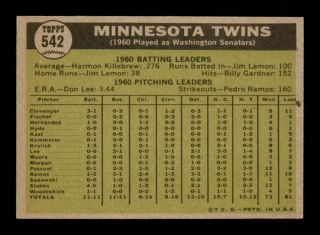 1961 Topps 542 Minnesota Twins TC EX,  X1735534 2