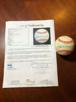 Jsa Loa York Yankees Hof Joe Dimaggio Single Signed Baseball