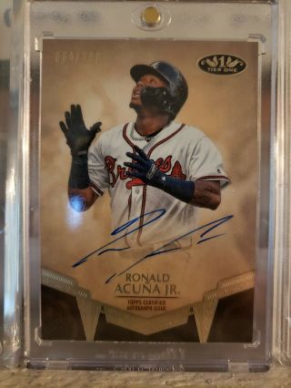 2019 Topps Tier One Ronald Acuna Jr Auto 