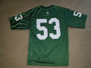 Michigan State Spartans Football 53 Nike Team Green White Uniform Jersey Small 4