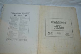 Vintage 1939 Spalding Score Book No 91 - 835 Red Sox Yankees Giants More 3