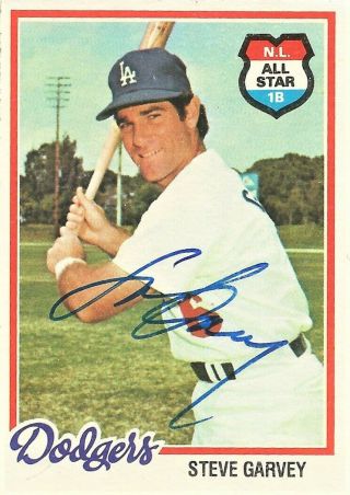 1978 Topps Steve Garvey Los Angeles Dodgers Signed Autographed Card 350