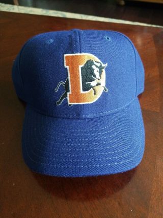 Vtg Durham Bulls Era 7 1/8 Hat Cap 90s Retro Fitted Wool Blue