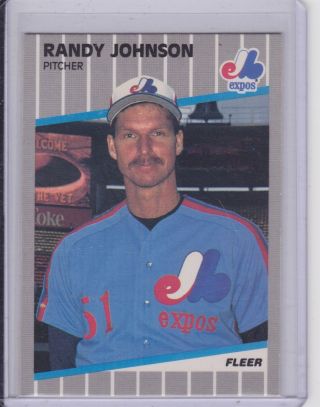 1989 Fleer 381 Randy Johnson Red Tint Marlboro Ad Visible Expos Rookie Rc 1530