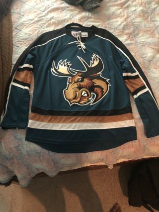 Manitoba Moose Ahl Green Reebok Premier Hockey Jersey Size Small
