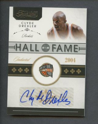 2010 - 11 Timeless Treasures Hall Of Fame Clyde Drexler Rockers Auto /25