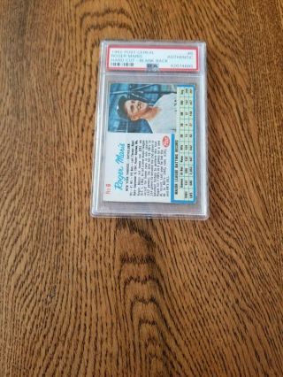 1962 Post Cereal 6 Roger Maris - Hand Cut Blank Back - Psa Authentic