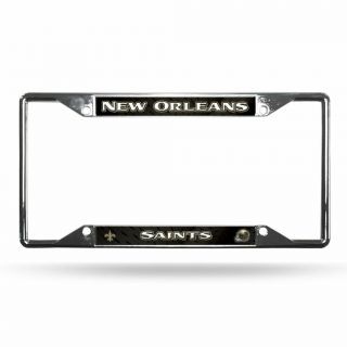 Orleans Saints License Plate Frame Chrome Ez View
