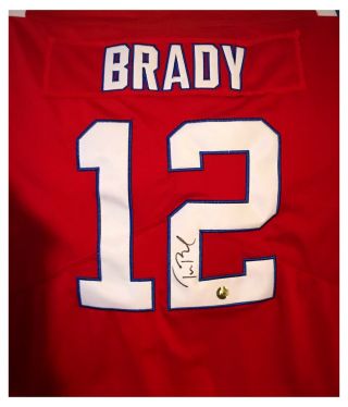 Tom Brady Autographed Football Jersey Hand Signed Patriots Xl Nwt W/