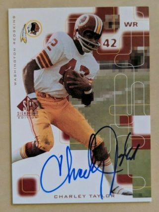 1999 Sp Signature Autograph Charley Taylor Ct Redskins Hof Auto (s/h)