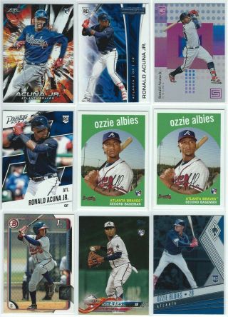 9) Ronald Acuna Jr Ozzie Albies 2018 Topps Bowman Panini Rc Rookie Card Braves