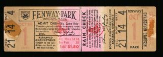 October 1,  1950 Boston Red Sox Vs York Yankees Full Ticket Sox 7 - 3