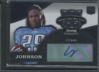 2008 Bowman Sterling Rookie Jersey Autograph Chris Johnson Auto Rc Titans