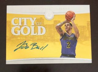 2018 - 19 Opulence Lonzo Ball City Of Gold Auto Autograph Sp 07/79 Lakers