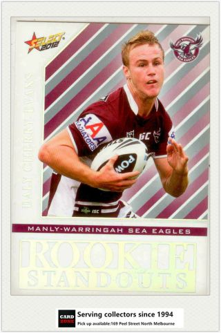 2012 Select Nrl Champions Cards Rookie Standout Rs8 Daly Cherry - Evans (manley)
