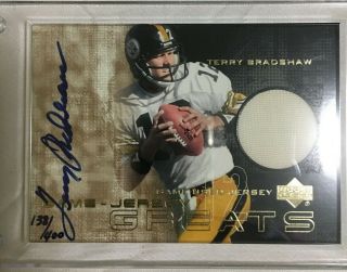 Terry Bradshaw 2000 Ud Game Jersey Greats Autograph Auto 138/400 Hard To Find