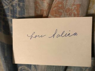 Autographed 3x5 Index Card Lou Salica Boxing World Champion Deceased