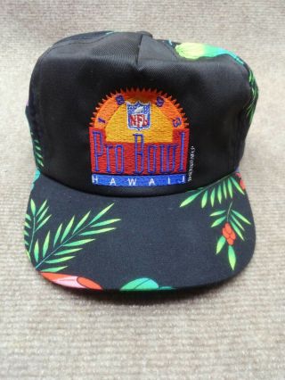 Vintage Nfl Pro Bowl Hawaii 1993 Splash Snapback Hat Cap Logo Floral Pattern