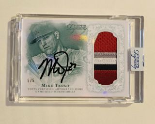 2015 Dynasty - Mike Trout - Autograph - Game Jersey Relic - Emerald /5