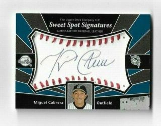 Miguel Cabrera 2004 Upper Deck Ud Sweet Spot Leather Signatures Auto Marlins