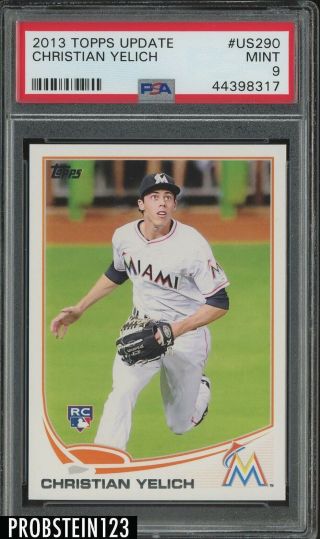 2013 Topps Update Us290 Christian Yelich Marlins Rc Rookie Psa 9 1