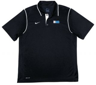 Nike Big Ten Conference Polo Shirt Black Ohio State Michigan Wisconsin Large L