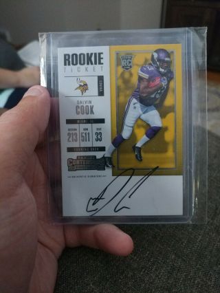 2017 Panini Contenders Dalvin Cook Rc Rookie Ticket Auto Sp