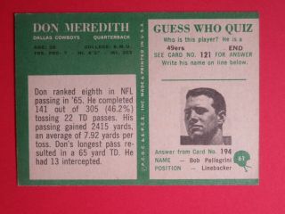 1966 philadelphia football 61 don meredith dallas cowboys 2