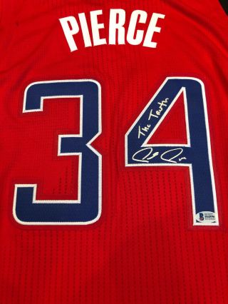 Paul Pierce " The Truth " Inscription Signed Clippers Jersey Beckett Witness
