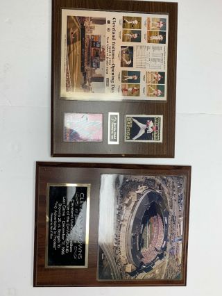 Cleveland Indians & Browns Memorabilia Stadium Plaques And Cards