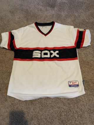 Majestic Chicago White Sox 80.  S Throwback Jersey Size L.