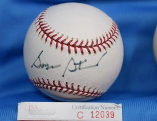 George Steinbrenner Jsa Hand Signed American League Autograph Baseball