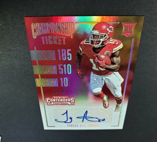 2016 Panini Contenders Tyreek Hill Rookie Championship Ticket Auto Signature Sp