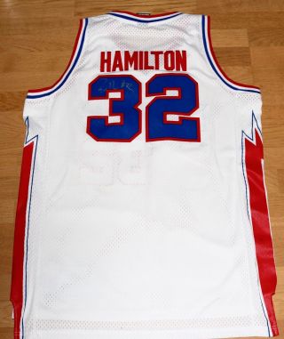 RICHARD RIP HAMILTON SIGNED NBA PISTONS RBK HARDWOOD CLASSICS JERSEY W/Coa 3